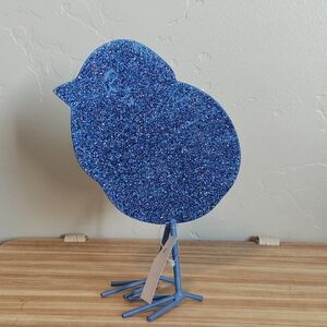 Blue Glitter Bird Metal Easter Spring Decor From The Round Top Collection